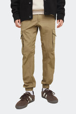 Slim Fit Cargo trousers-Brown