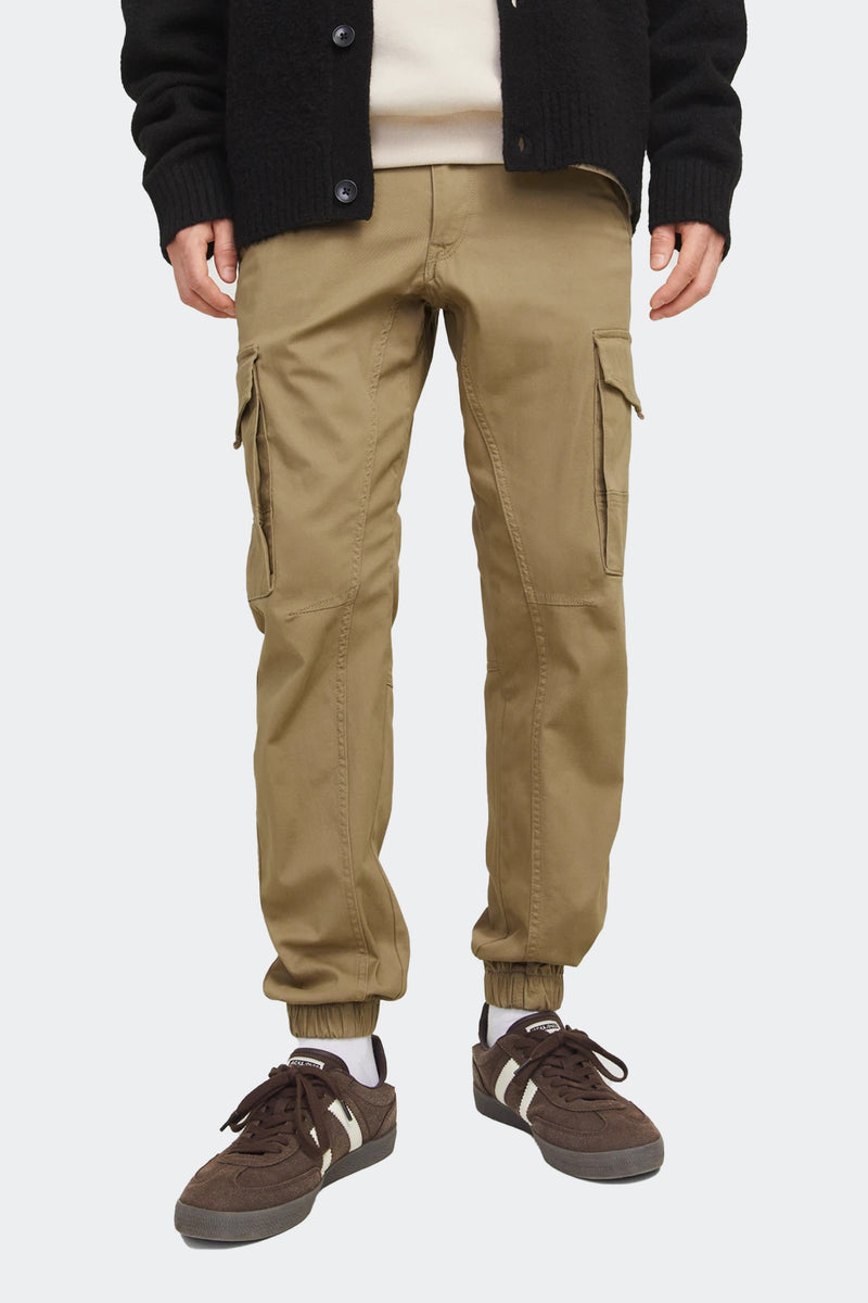 Slim Fit Cargo trousers-Brown