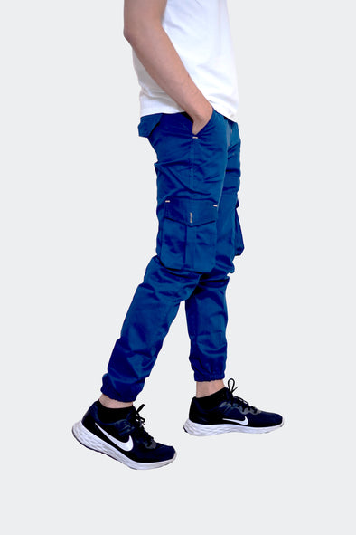Slim Fit Cargo trousers-Navy Blue