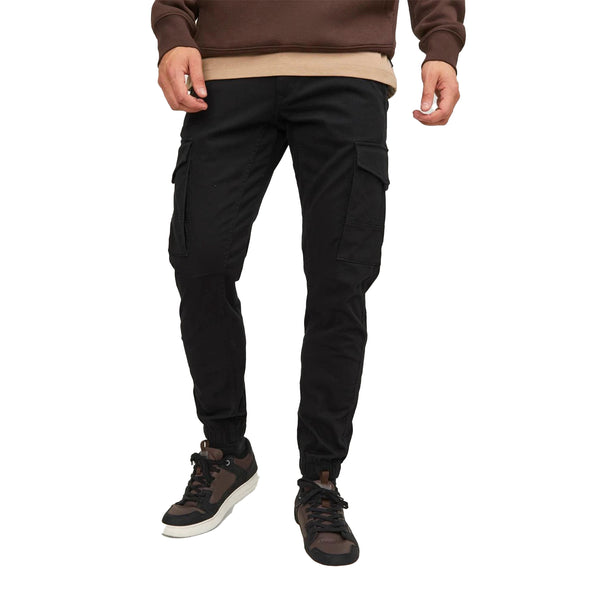 Slim Fit Cargo trousers-Black