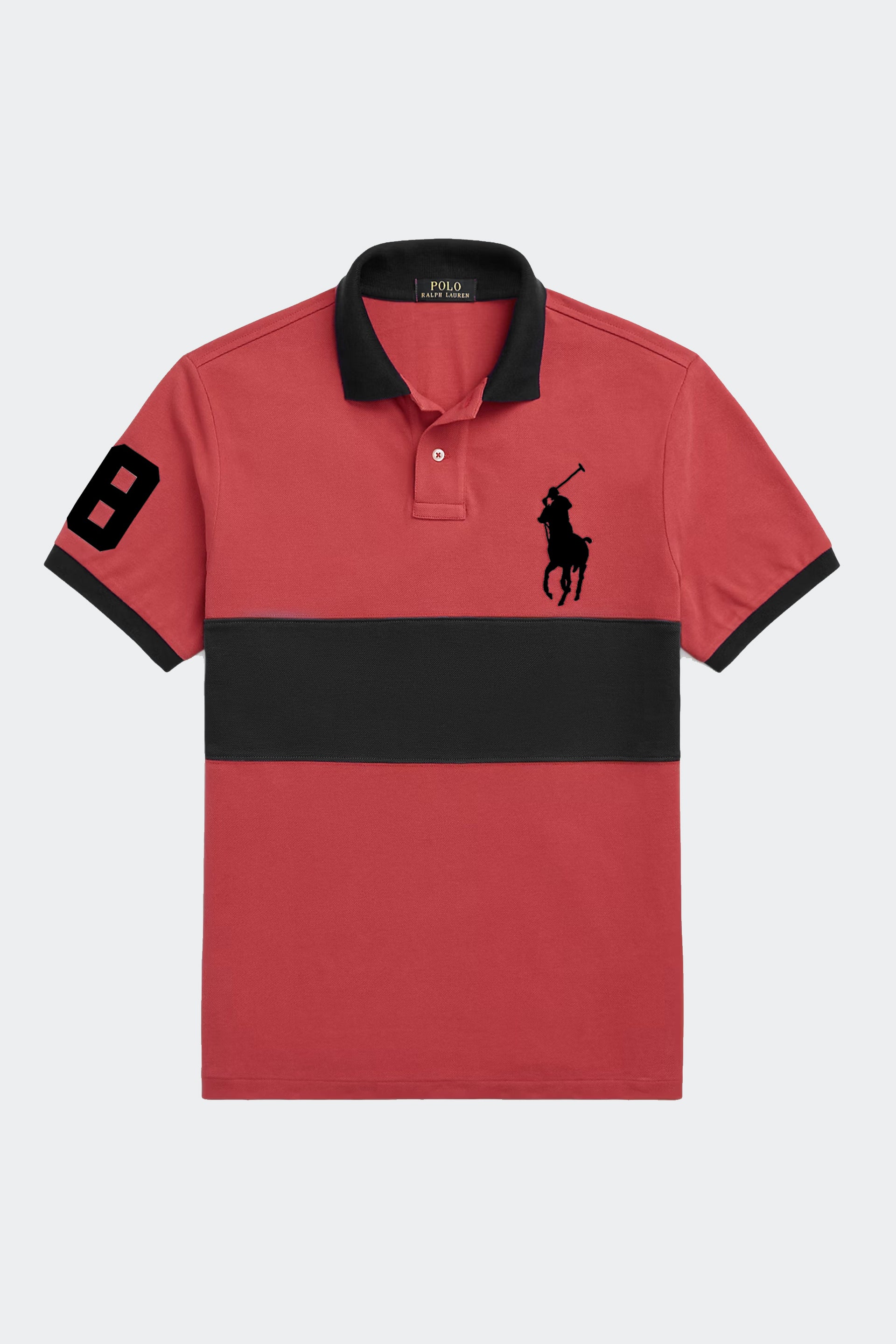 Big Pony Mesh Polo Shirt-Red
