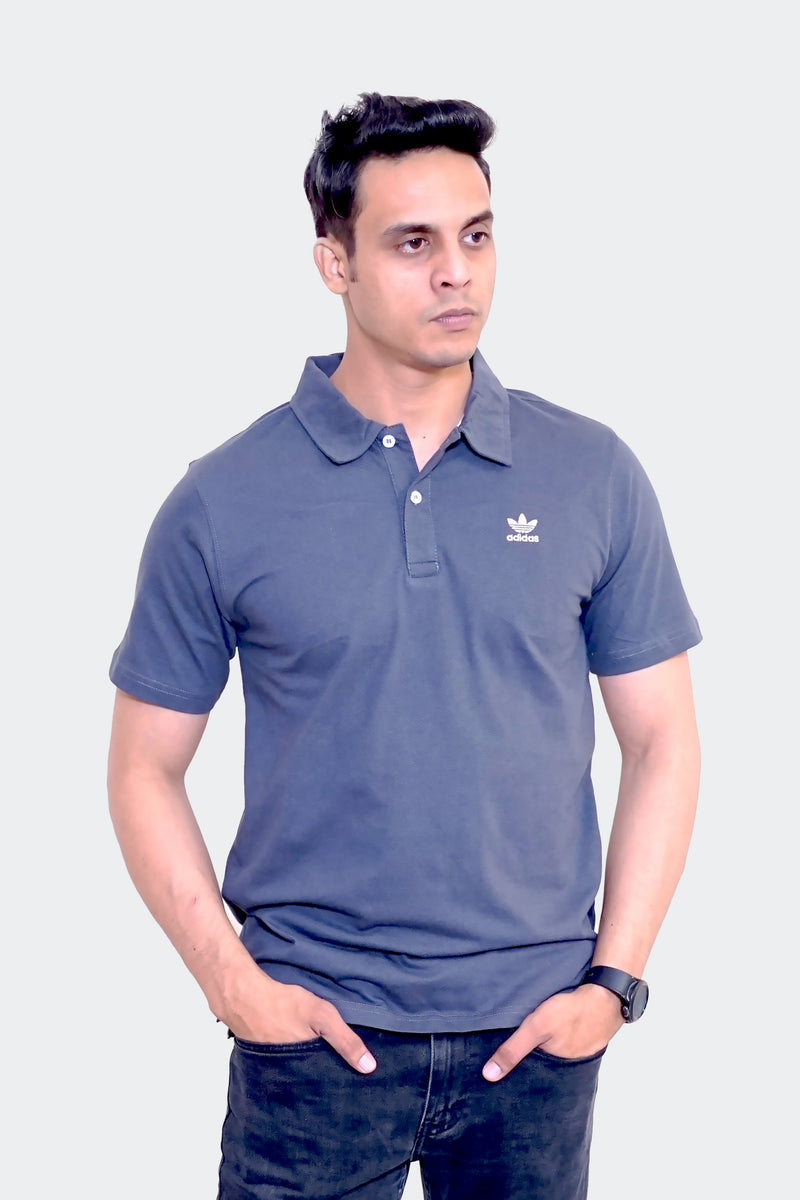 Trefoilo Essentials Polo Tee- Dark Grey