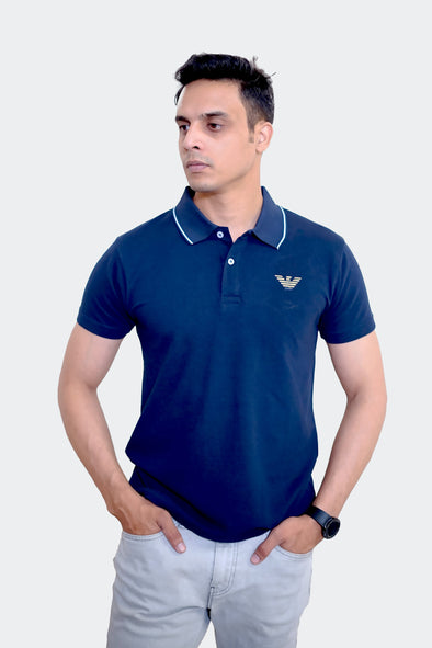 Empoṛio Armäni Men's Polo Shirt-Blue