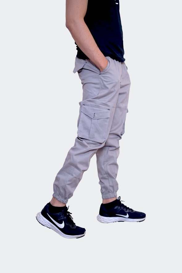 Slim Fit Cargo trousers-light Grey