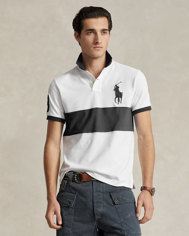 Big Pony Mesh Polo Shirt-White