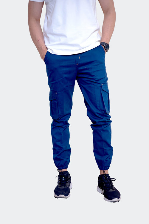 Slim Fit Cargo trousers-Navy Blue