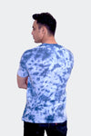 Tie And Dye Short Sleeve Crew Neck T-shirt- Sky Blue