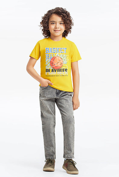 Basket-Ball T-Shirt- Yellow