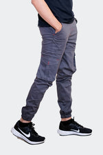 Slim Fit Cargo trousers-Grey
