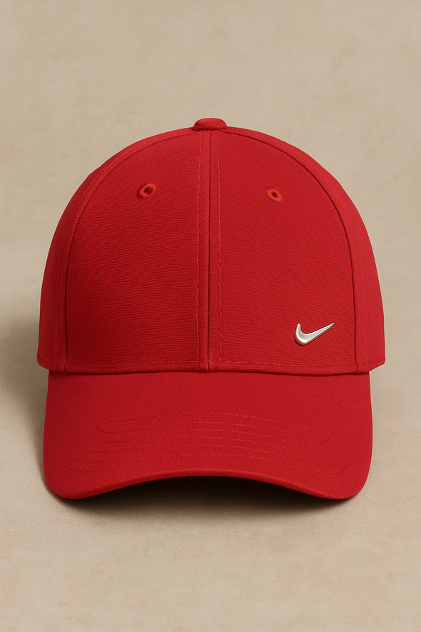 Nikë Club Structured Metal Swoosh Cap- Red