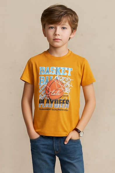 Basket-Ball T-Shirt- Mustard
