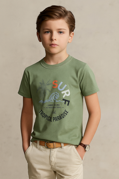 SURF Tropical Paradise T-Shirt-Sea Green