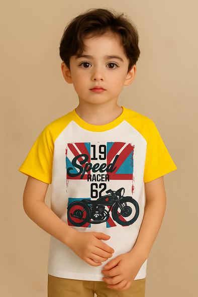 Speed Racer 62 T-Shirt- White & Yellow