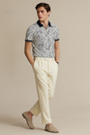 Ƭropical Printed Polo Shirt-Blue
