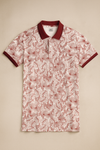 Ƭropical Printed Polo Shirt-Red