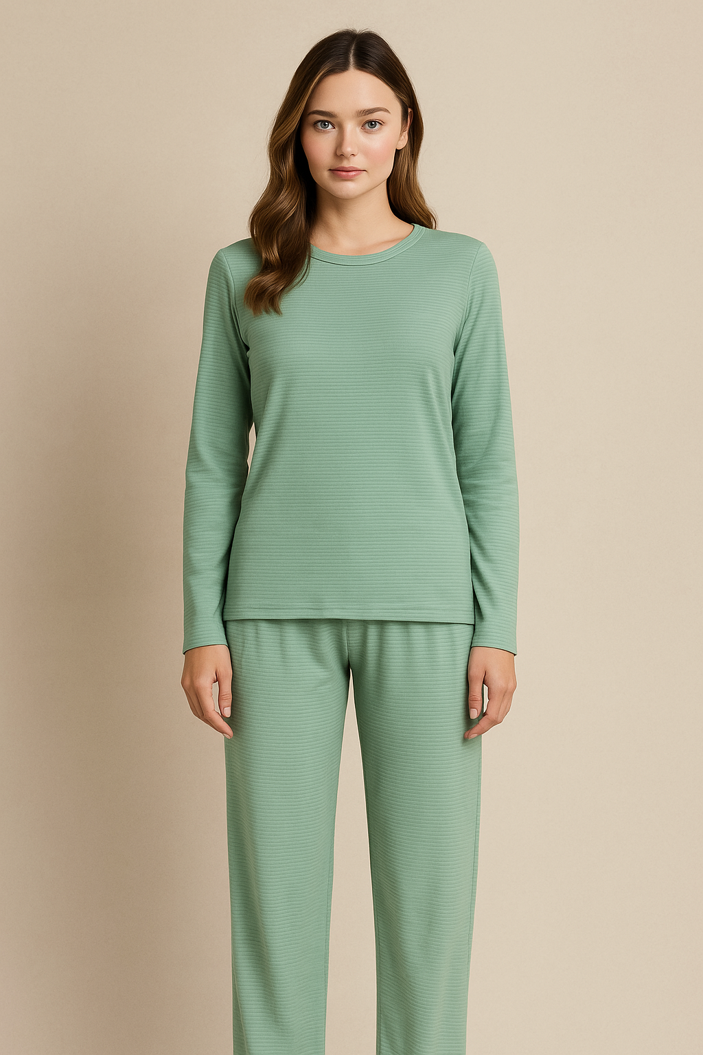 Stripe Pyjama Pant-Sea Green