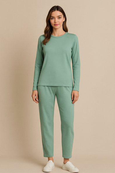 Stripe Pyjama Pant-Sea Green