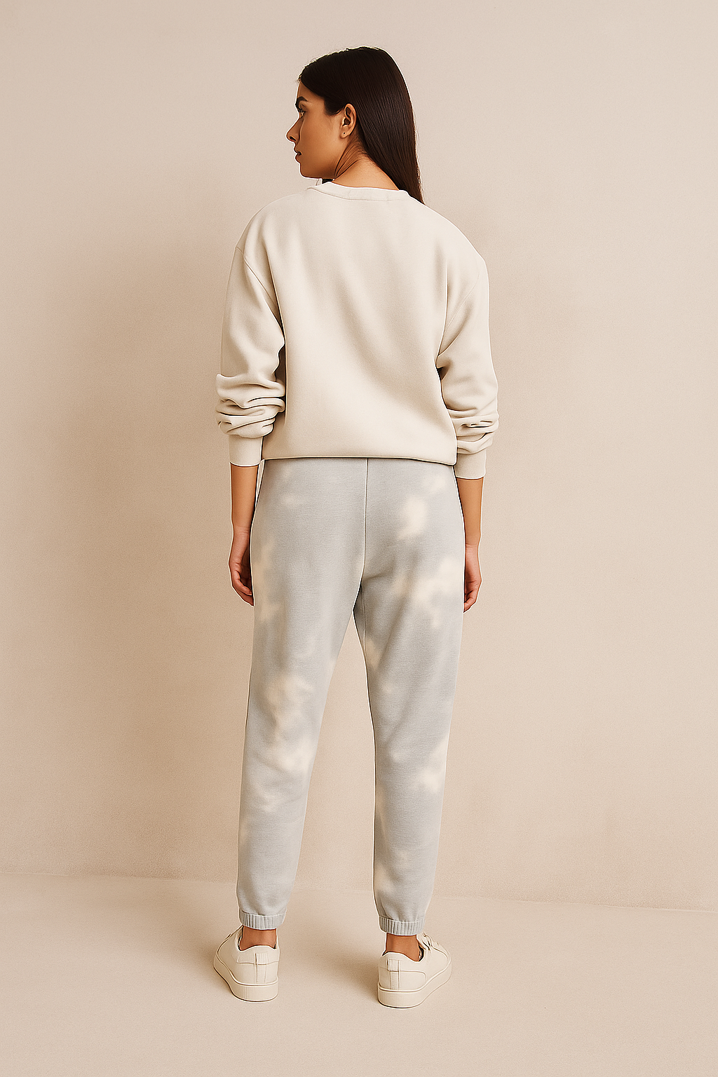 Fleece Trousers for Women's-Tie & Die Grey