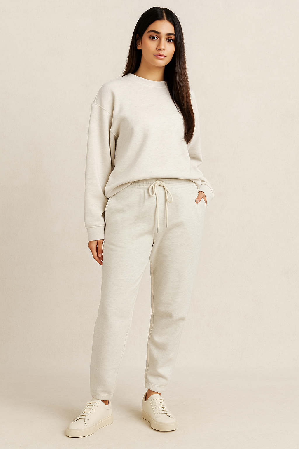 Fleece Trousers for Women's-White Heather