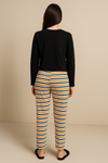 Stripe Pyjama Pant- Black