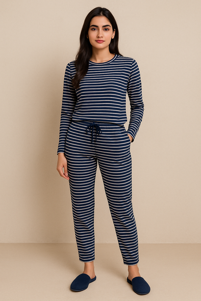 Stripe Pyjama Pant-Blue