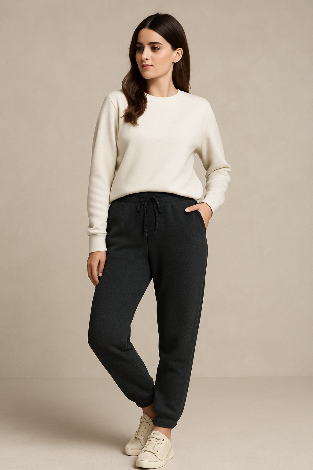Fleece Trousers for Women's- Black Heather