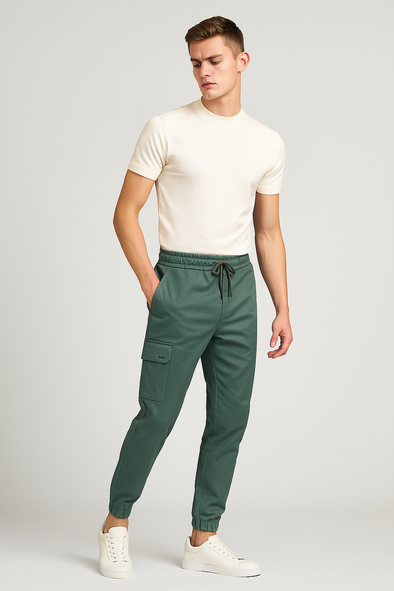 Slim Fit Cargo trousers- Olive Green