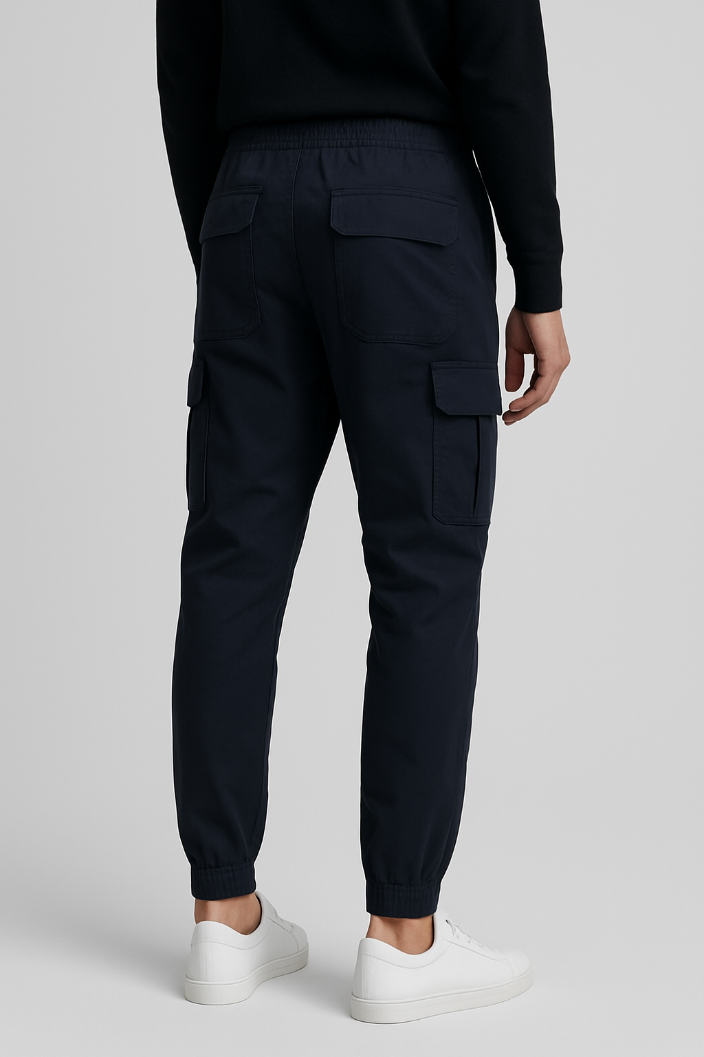 Slim Fit Cargo trousers- Black