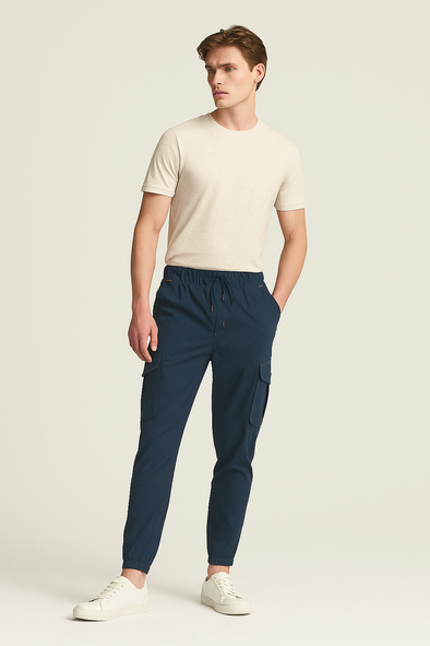 Slim Fit Cargo trousers- Blue