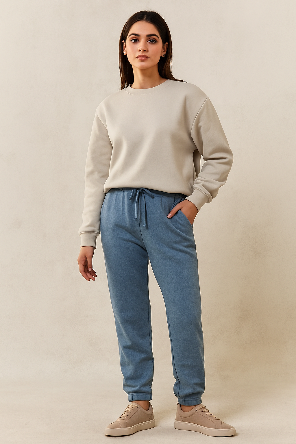 Fleece Trousers for Women's- Light Blue Heather