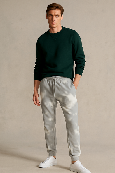 Winter Fleece Trouser for Men - Tie And Dye Grey