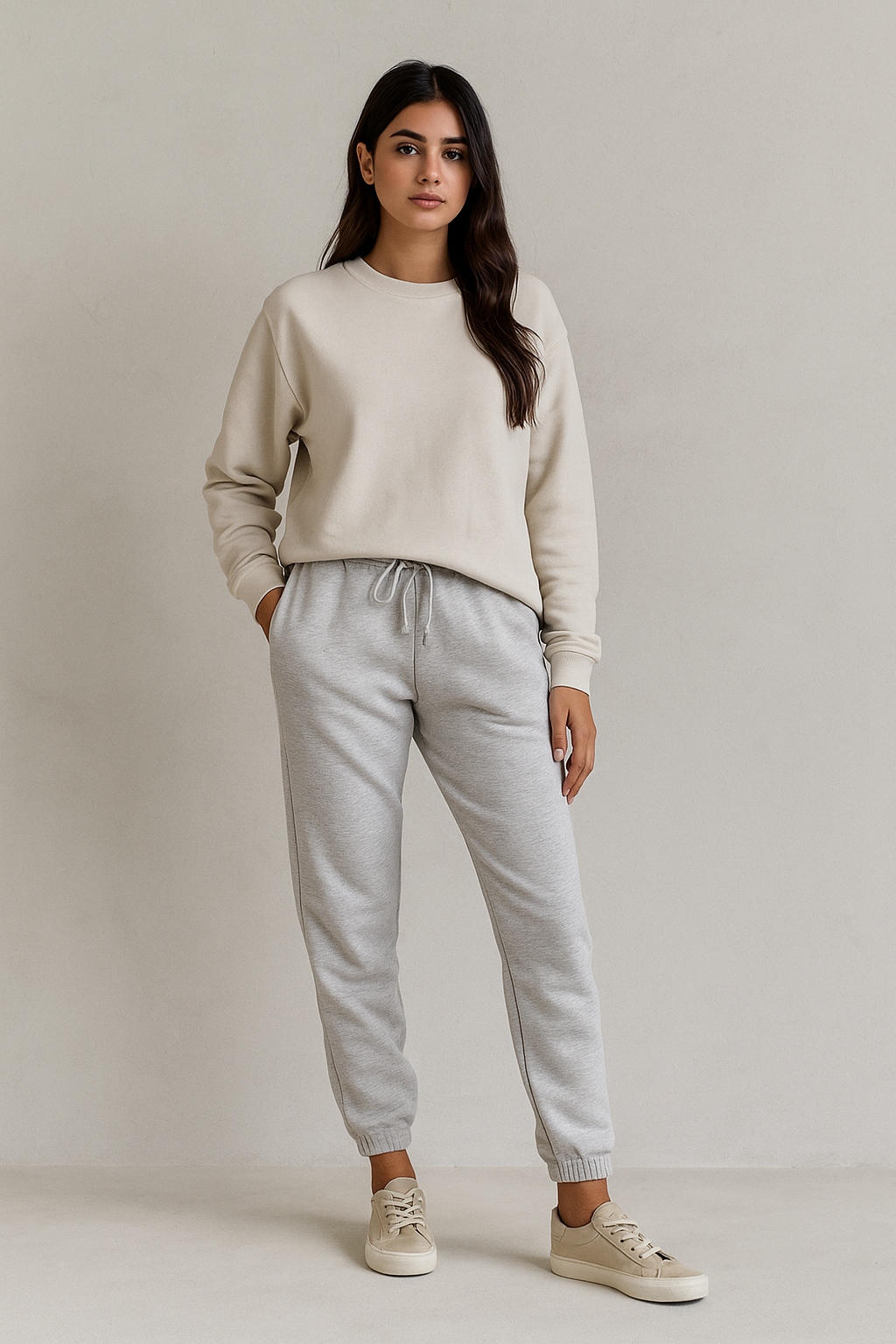 Fleece Trousers for Women's- Light Grey