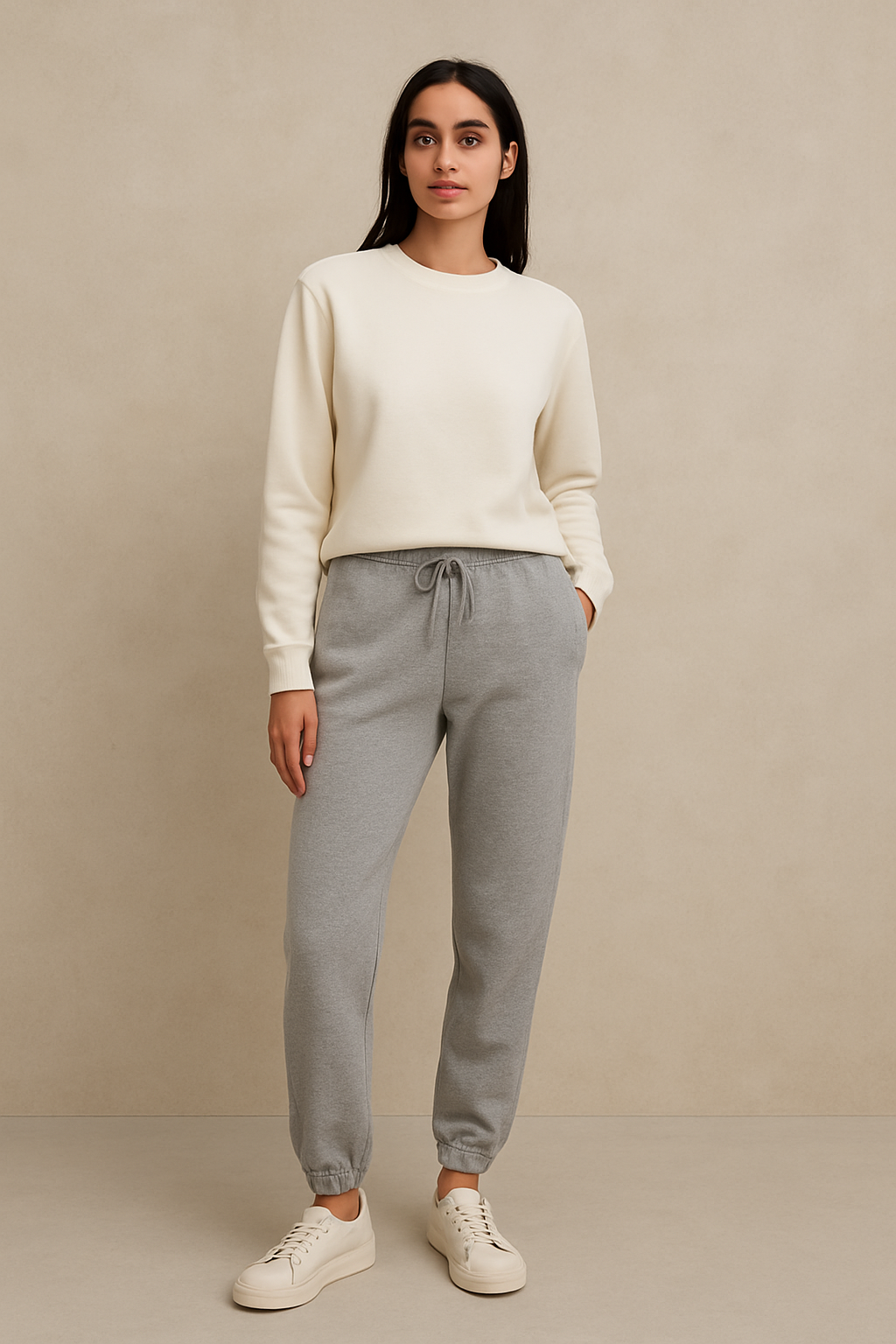 Fleece Trousers for Women's-Light Grey Heather
