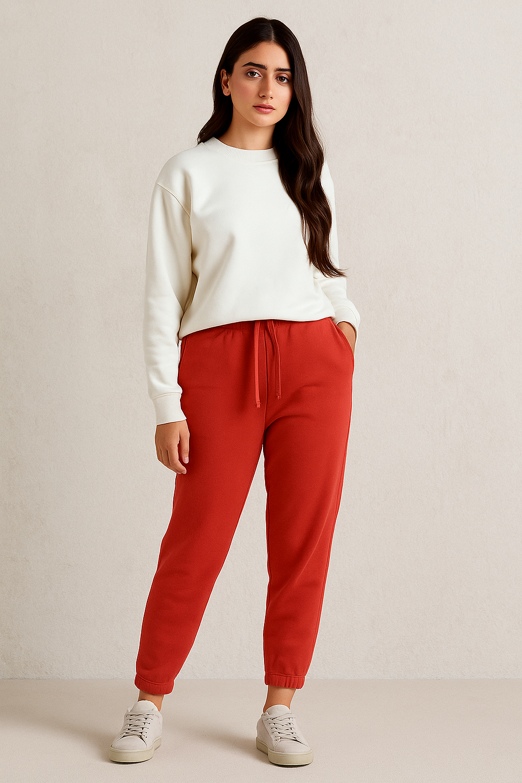 Fleece Trousers for Women's- Red