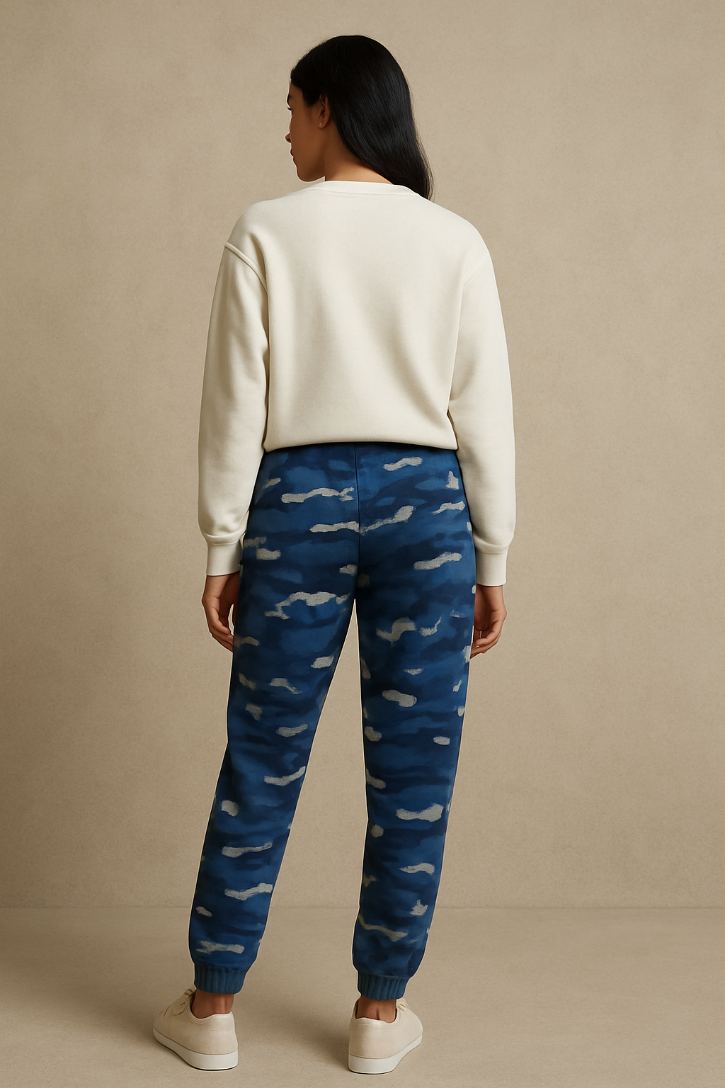 Fleece Trousers for Women's- Blue Camouflage