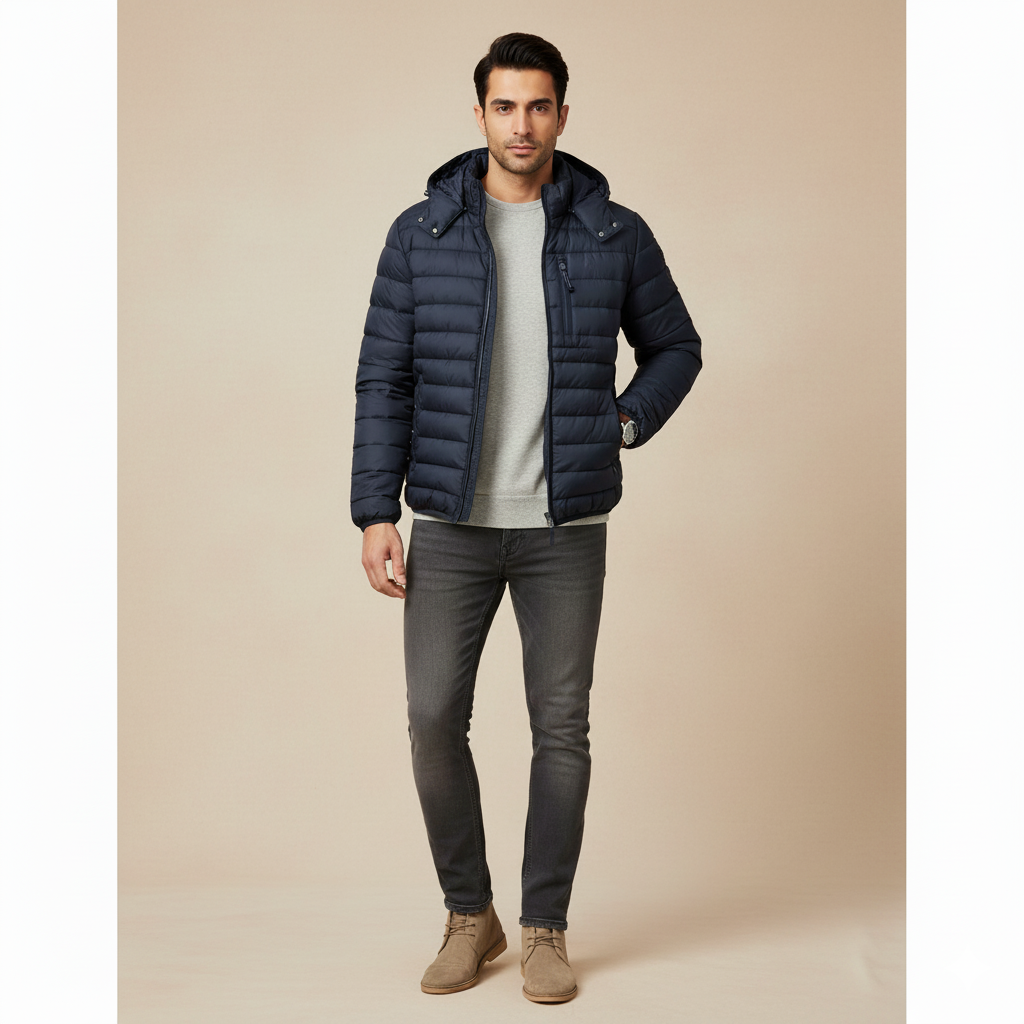 Men's Lightweight Puffer Jacket Deep Indigo