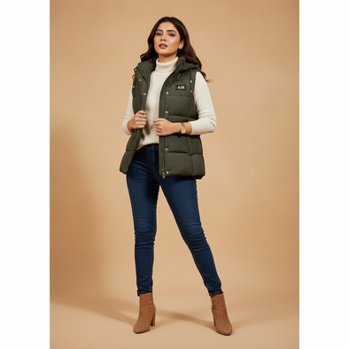 Women's Bogner sleeveless Jacket - Olive Green