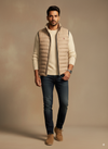 Sleeveless Puffer Jacket - Warm Beige