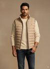 Sleeveless Puffer Jacket - Warm Beige