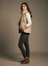 Sleeveless puffer jacket women-Warm beige