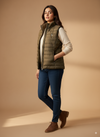 Sleeveless puffer jacket women-Olive Green