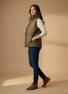 Sleeveless puffer jacket women-Olive Green
