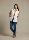 Sleeveless puffer jacket women-white