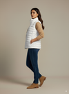 Sleeveless puffer jacket women-white