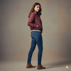 Women's Bomber Jacket - Burgundy
