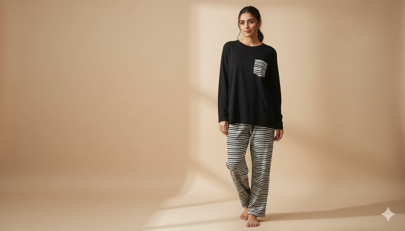 Stripe Pyjama Pant- Black & white