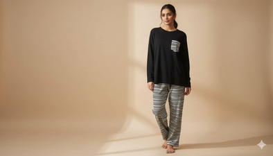 Stripe Pyjama Pant- Black & white