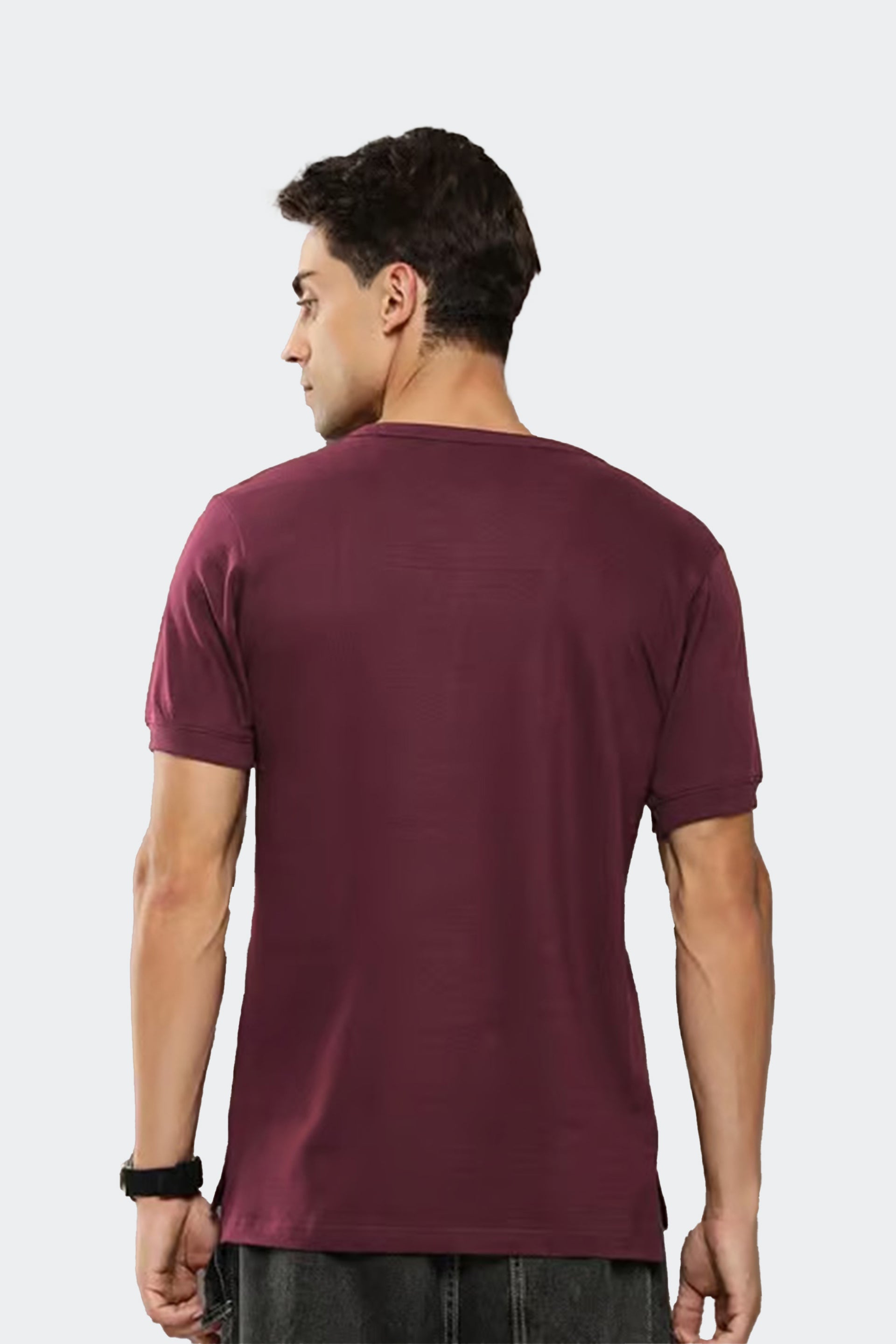 Henleȳ T-shirt- Maroon