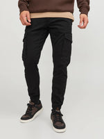 Slim Fit Cargo trousers-Black