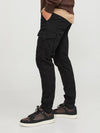 Slim Fit Cargo trousers-Black